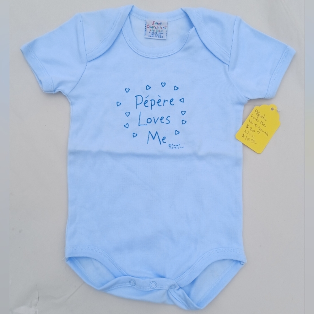 Sweet connections onesie, Pepere Loves Me onsie, blue, 12-18 months